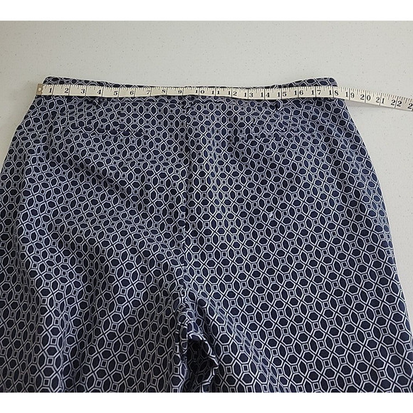 Talbots Hampshire Curvy Blue Cropped Geometric High Rise Casual Pants Size 16 - Picture 4 of 10